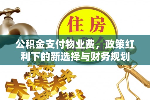 宽甸公积金支付物业费，政策红利下的新选择与财务规划
